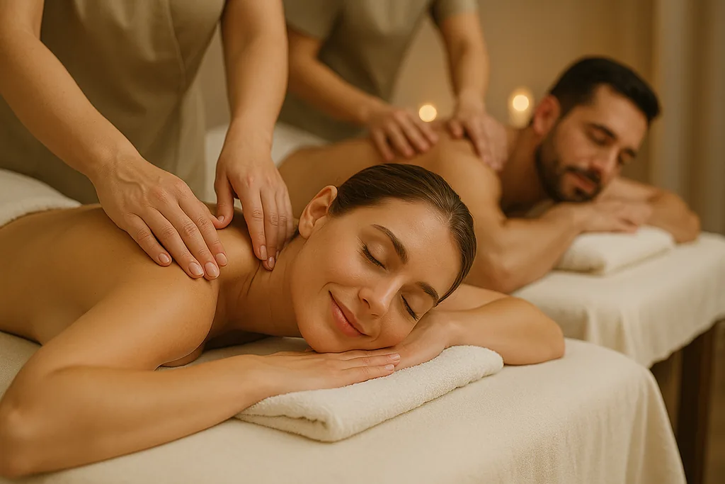 Couples massage in a private room